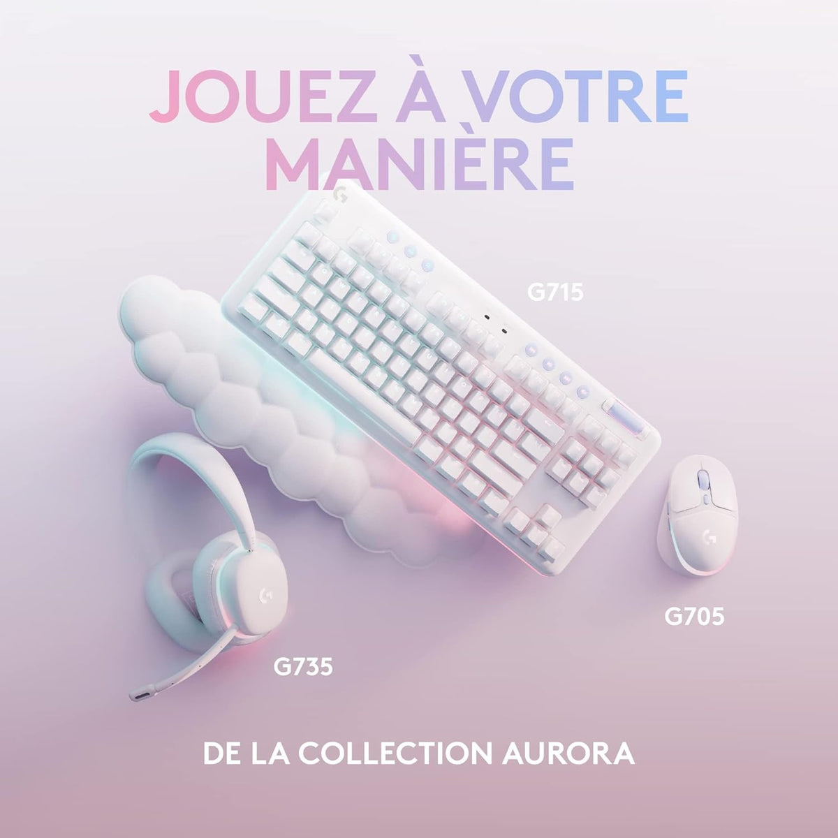Logitech G G705 Wireless Gaming Mouse, Customisable LIGHTSYNC RGB Lighting, LIGHTSPEED Wireless, Bluetooth Connectivity, Lightweight, PC/Mac/Laptop - White Mist