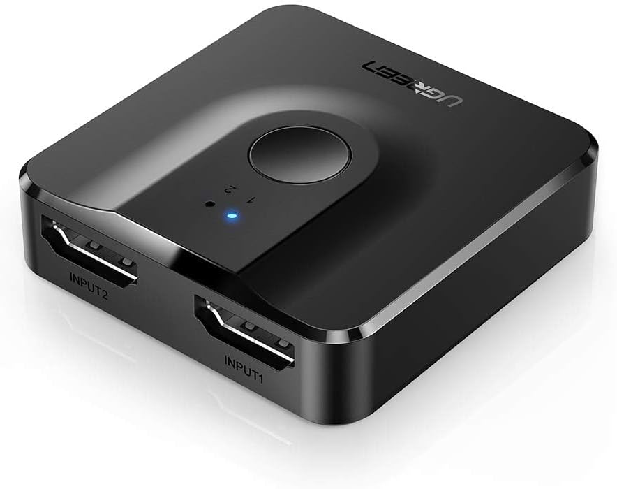 UGREEN 2 IN 1 OUT HDMI Switch, Bi-Directional HDMI Splitter, Easy Switch Selector Support 4K, HDR, 3D, HDCP Compatible for TV Box, PS4, Laptop, PC HDTV Projector, Display Monitor etc