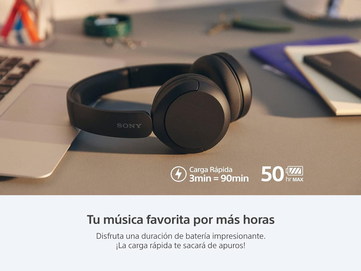 Sony WH-CH520 Wireless On-Ear Headphones Up to 50 Hours Battery Life, Black (National Version)