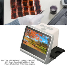 BusoTh Slide and Negative Scanner, Digital Film Scanner with Large 5 Inch Color HD Screen, 14MP 22MP JPEG NTSC PAL USB C Mini HD Port for Converting Slides and Negatives to Digital