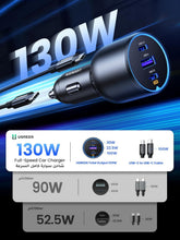 UGREEN 130W Type C Car Fast Charger, 3-Port Macbook USB Car Power Adapter With 100W USB C Cable, Automobile Charger Plug for Samsung S25 Series, iPhone, Steam Deck, Macbook, Laptops, Tablets, Huawei