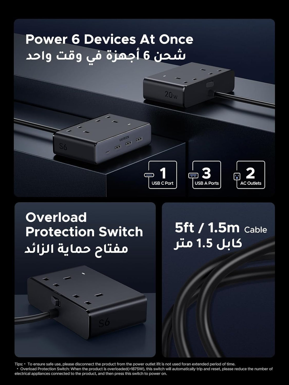 UGREEN 20W Nexode Power Strip UK
