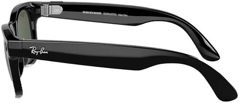 Meta Ray-Ban Wayfarer (Large) 53/22/155 Smart Glasses Shiny Black, G15 Green RW4008