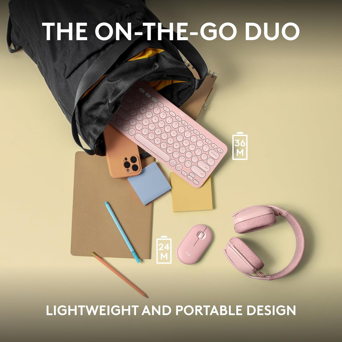 Logitech Pebble 2 Combo, Wireless Keyboard and Mouse, Quiet and Portable, Customisable, Logi Bolt, Bluetooth, Easy-Switch for Windows, macOS, iPadOS, Chrome - Rose