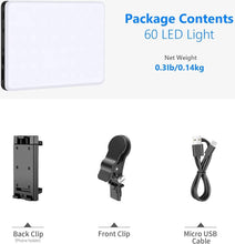 NEEWER LED Selfie Light with Front & Back Phone Clip, High Power 60 LED 2000mAh Rechargeable CRI 95+, 3 Light Modes, for Phone/Tablet/Laptop, Zoom Call TikTok Video Fill Light | AWP012549