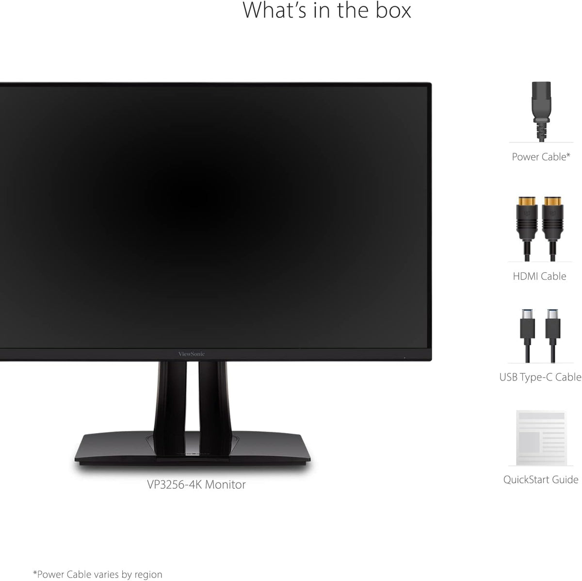 ViewSonic VP3256-4K, 32 inch, UHD (Ultra HD), 60Hz, 5ms, Adaptive Sync, Auto Pivot & Ergonomic Stand with tilt, Support USB-C with 60W high-speed charging, plus HDMI 2.0, DisplayPort 1.4, USB3.2