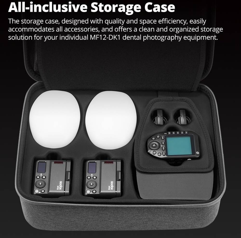 GODOX MF12-DK1 Dental Flash Kit for Sony 2-Light TTL Macro System with X2T-S Trigger and Accessories