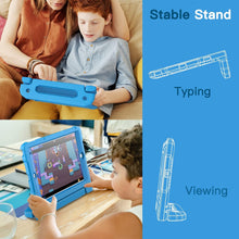 ETech Kids Case for iPad 10.2-Inch (9th/8th/7th Generation, 2021/2020/2019) with Built-in Screen Protector, Shockproof Full-Body Handle Stand Tablet Protective Cover (Blue)