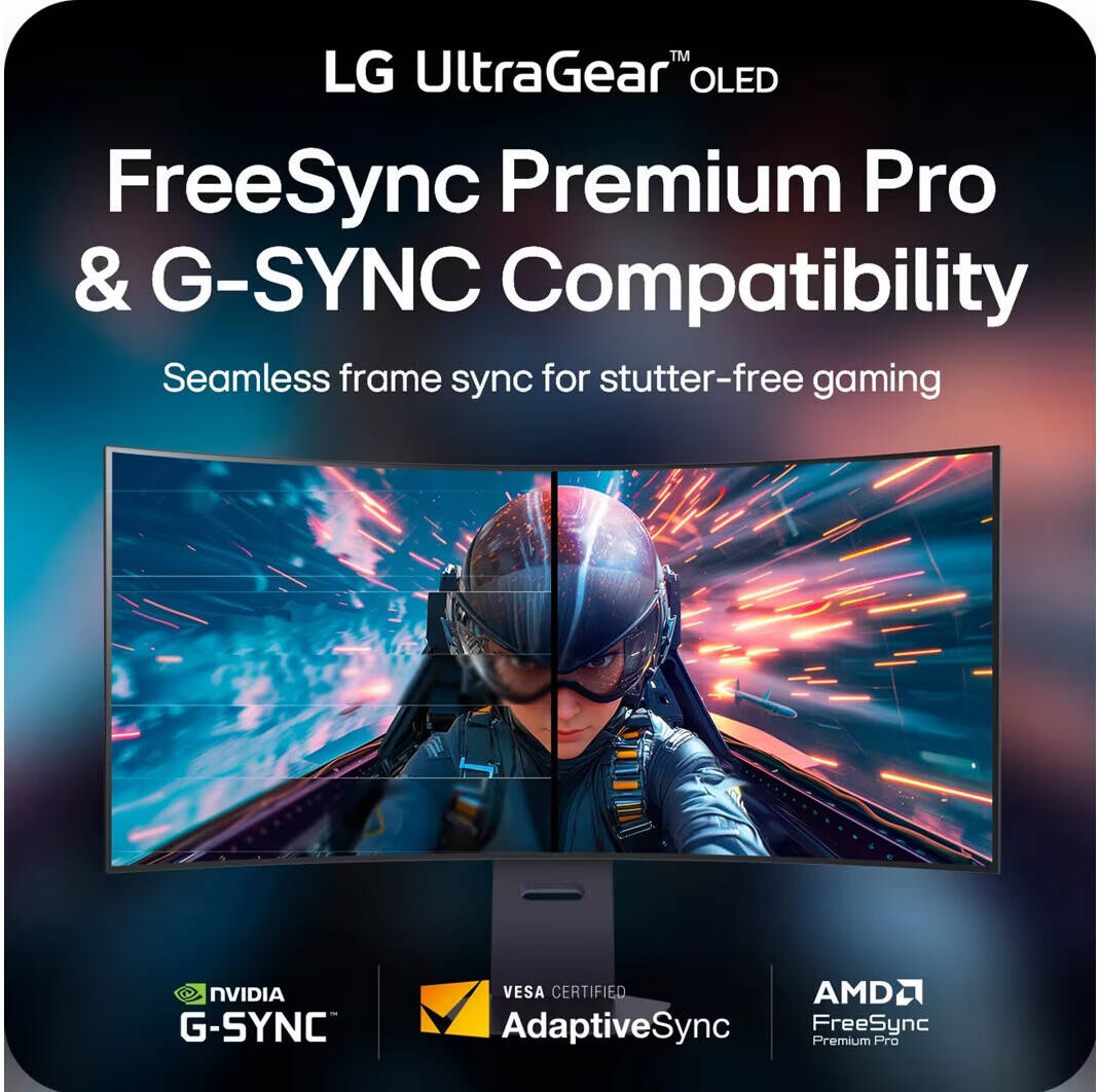 LG 45GX950A UltraGear Gaming Monitor, 45" OLED Display, 5K2K (5120 x 2160) Resolution, 165Hz Refresh Rate, 0.03ms (GtG) Response Time, AMD FreeSync Premium Pro & NVIDIA G-Sync Technology | 45GX950A
