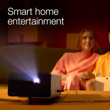 Epson EF-21 Mini Smart Laser Projector, Full HD, 1000 Lumens, 150 Inch Display with HDR, Google TV, Dolby Atmos Sound, Gaming & Home Cinema – Warm White