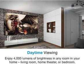 Optoma UHD38 Bright, True 4K UHD Gaming Projector | 4000 Lumens | 4.2ms Response Time at 1080p with Enhanced Gaming Mode | Lowest Input Lag on 4K Projector | 240Hz Refresh Rate | HDR10 & HLG