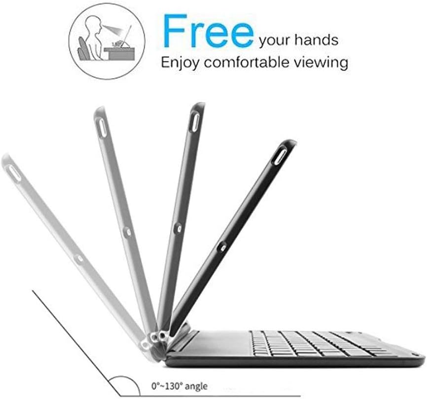 eWINNER Stylish Smart Folio Hard Back Cover Case Wireless Bluetooth Keyboard Compatible with iPad 9.7 inch/iPad 6th Gen(2018)/iPad 5th Gen(2017)/iPad Pro 9.7 inch/iPad Air 2 & 1 (Black) Logitech