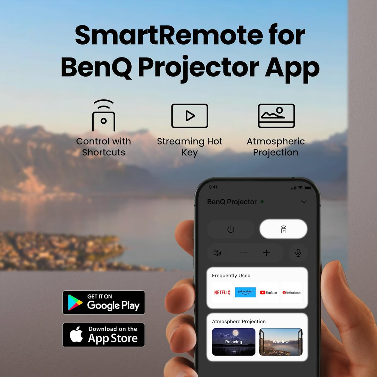 BenQ GP520 4K HDR 2600LM Home Entertainment Living Room Projector with Google TV, Auto Cinema Mode, MEMC, Rec.709, HDMI, USB-A, USB-C, Wifi6, Bluetooth5.2, eARC, Dolby, 7.1 Channels