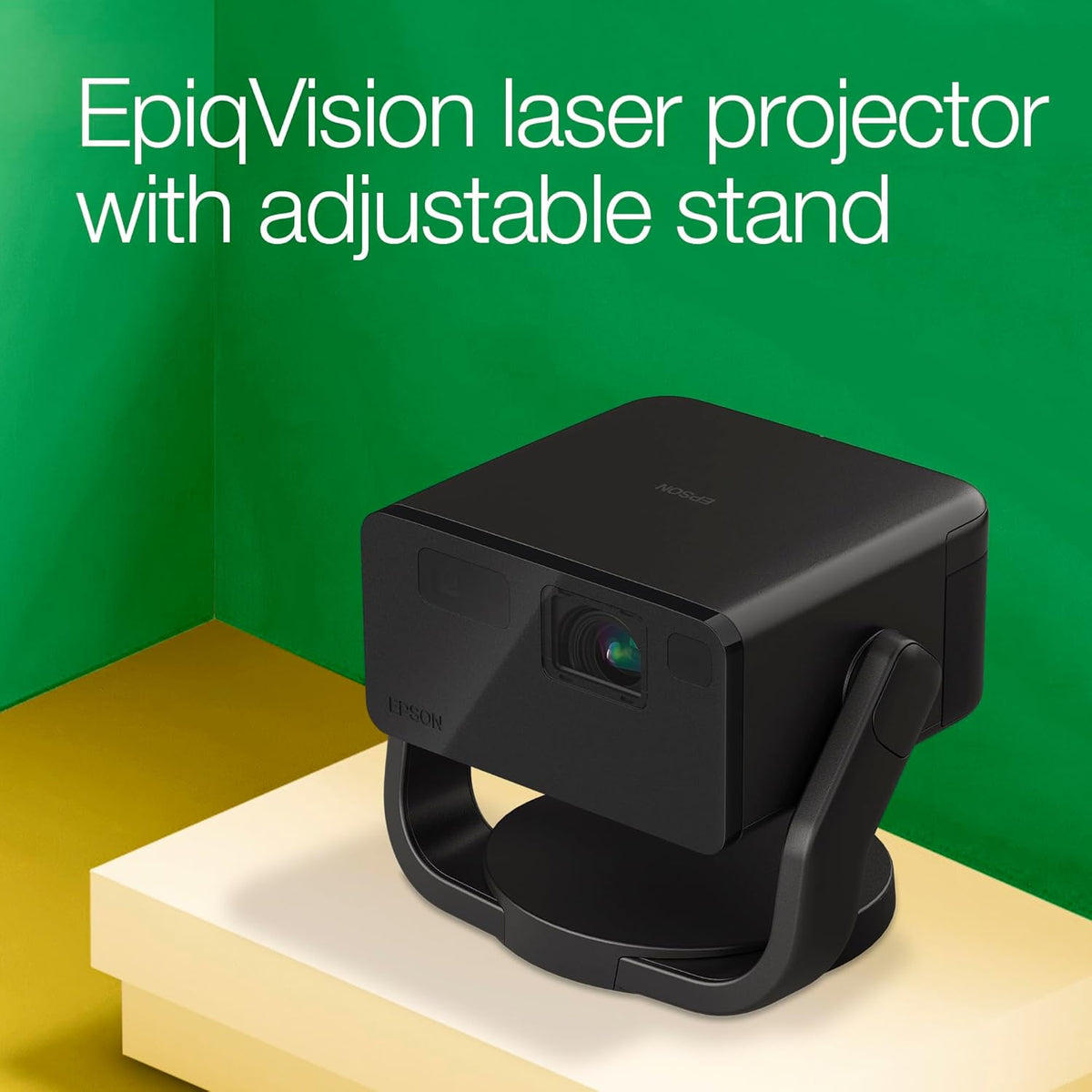 Epson EF-22 Mini Smart Laser Projector with Swivel stand, Full HD, 1000 Lumens, 150 Inch Display with HDR, Google TV, Dolby Atmos Sound, Gaming & Home Cinema – Onyx Black