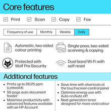 HP Color LaserJet Pro MFP 3303fdw - Wireless, Print, Scan, Copy, Fax, ADF, Automatic 2-sided printing, Touchscreen