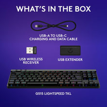 Logitech G515 LIGHTSPEED TKL Low Profile Wireless Gaming Keyboard, LIGHTSYNC RGB, Thin Tenkeyless Design, PBT Keycaps, Tactile/Brown Mechanical Switches - Black