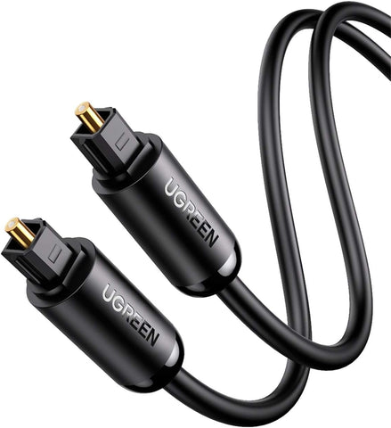 UGREEN Toslink Audio Optical Cable Male to Male Optical Audio Adapter Cable Compatible with PS4,VD/CD player,Blu-ray players,Game console (1M)