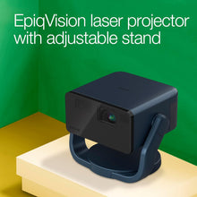 Epson EF-22 Mini Smart Laser Projector with Swivel stand, Full HD, 1000 Lumens, 150 Inch Display with HDR, Google TV, Dolby Atmos Sound, Gaming & Home Cinema – Navy Blue