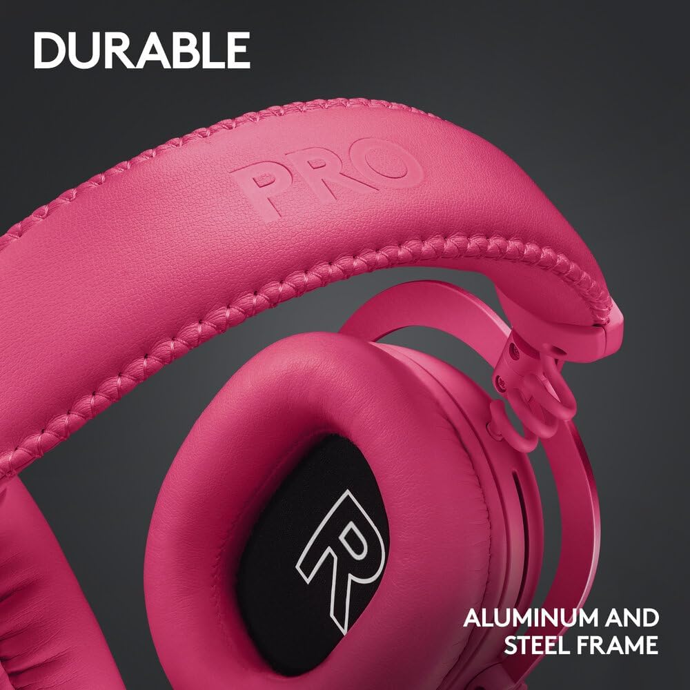 Logitech G PRO X 2 LIGHTSPEED Wireless Gaming Headset, Detachable Boom Mic, 50mm Graphene Drivers, DTS:X Headphone 2.0-7.1 Surround, Bluetooth/USB/3.5mm Aux, for PC, PS5 - Magenta