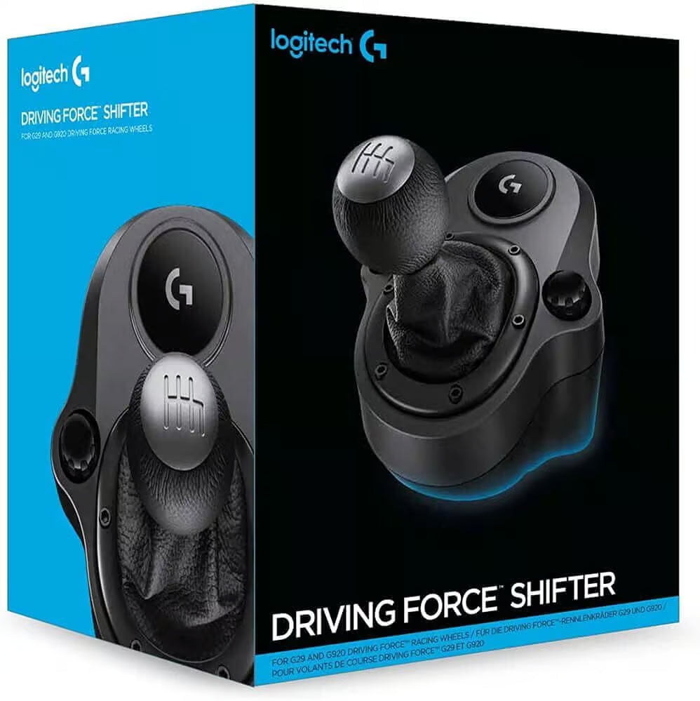 Logitech Driving Force Shifter for G29 G920 G923 – 6-Speed Racing Gear Shifter with Push-Down Reverse, Black, Open Box – Like New, Fully Working