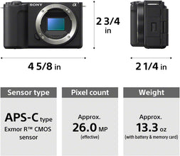 Sony Alpha ZVE10 II - APS-C Interchangeable Lens Mirrorless Content Creators’ Camera