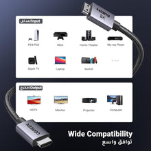 UGREEN 8K HDMI 2.1 Cable 1M, 48Gbps Certified Ultra High-speed HDMI Cord, 8K@60HZ,4K@240HZ/144HZ/120HZ, Support eARC/Dolby/HDR 10+/HDCP 2.2&2.3, Compatible for PS5/Xbox Series X/MacBook Pro/Blu-ray
