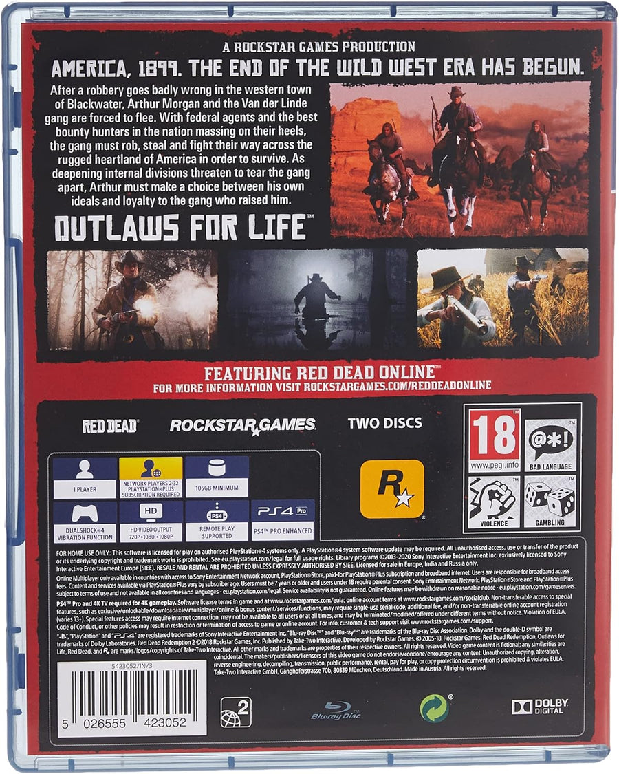 Red Dead Redemption 2 CD for Playstation 4 By Rockstar