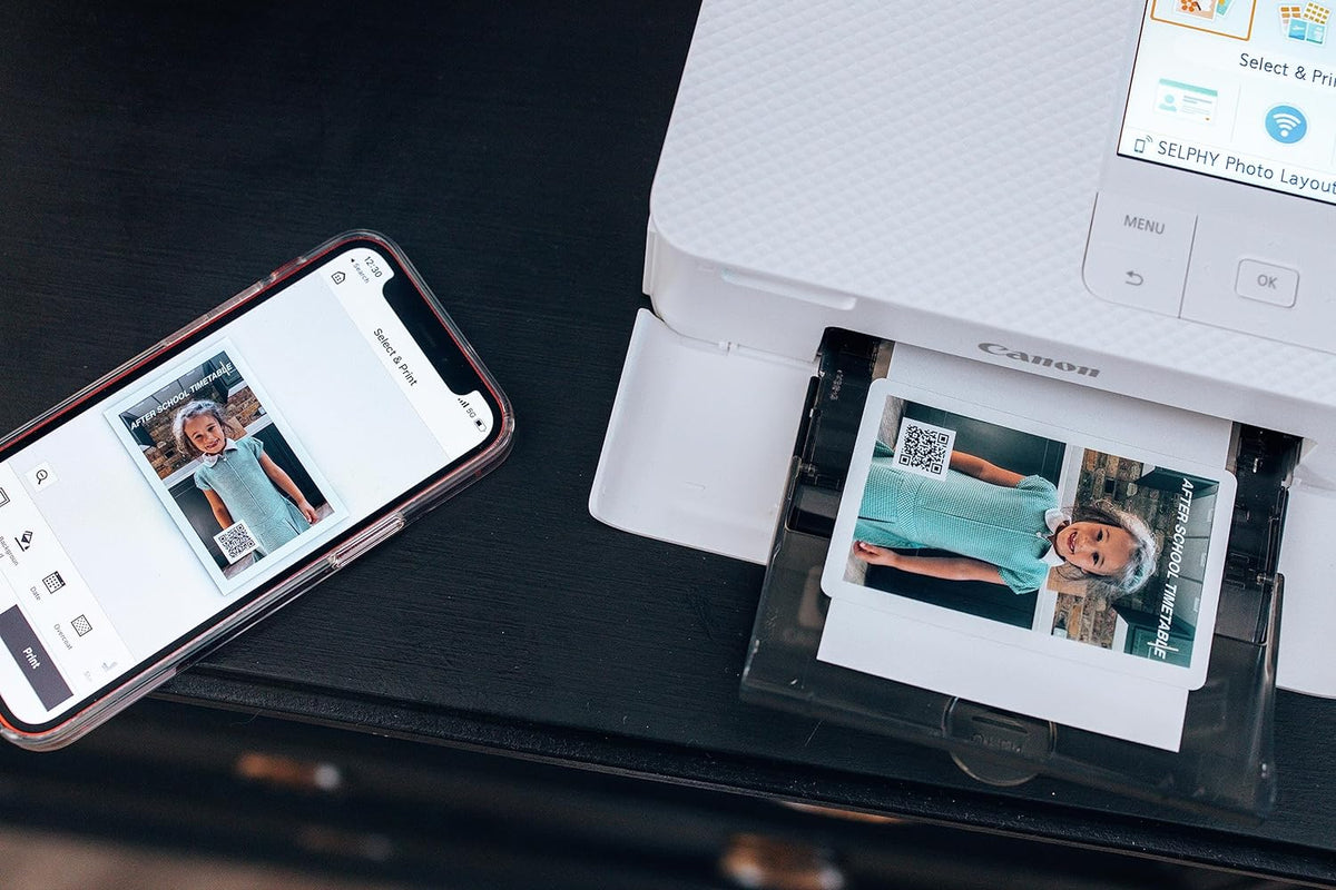 Canon SELPHY CP1500 Compact Portable Photo Printer (Upgraded CP1300 Model) | Photos,Collages & Stickers | Wi-Fi & Direct printing | Smart Devices,Computers,Cameras,SD Card & USB-C Flash Drives (White)