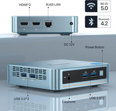 PELADN WI-4 Mini PC, Intel 11th Gen N5095(up to 2.9GHz) Win11 Pro, 16GB DDR4, 512GB SSD, Small Desktop PC with 4K HD, BT4.2, Dual HDMI Ports, 2.4G/5G WiFi, and Gigabit Ethernet Support