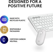 Logitech Pebble 2 Combo, Wireless Keyboard and Mouse, Quiet and Portable, Customisable, Logi Bolt, Bluetooth, Easy-Switch for Windows, macOS, iPadOS, Chrome - White