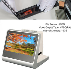BusoTh Slide and Negative Scanner, Digital Film Scanner with Large 5 Inch Color HD Screen, 14MP 22MP JPEG NTSC PAL USB C Mini HD Port for Converting Slides and Negatives to Digital