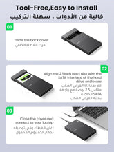 UGREEN Hard Drive Enclosure USB C to SATA Hard Disk Case HDD Cover SSD Caddy Adapter Compatible for 9.5mm 7mm 2.5 Inch SATA I II III, PS5, HDD, SSD WD Seagate Toshiba Kingspec up to 6Gbps