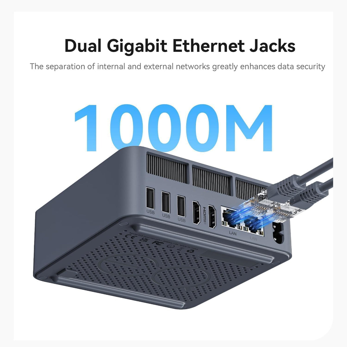 Beelink EQi12 Mini-pc, Intel Core i7 12650H (10C/16T, tot 4,7GHz), 24GB LPDDR5 500G M.2 PCIe4.0 SSD Mini Computer, 4K Dual Display/WiFi 6/BT5.2/Dual Gigabit LAN