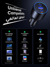 UGREEN 130W Type C Car Fast Charger, 3-Port Macbook USB Car Power Adapter With 100W USB C Cable, Automobile Charger Plug for Samsung S25 Series, iPhone, Steam Deck, Macbook, Laptops, Tablets, Huawei