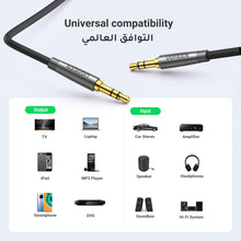 UGREEN 3.5mm Audio Cable Aux Cable 2M Braided Male to Male Stereo Auxiliary Aux Jack Compatible for iPhone, iPad, Samsung Smartphones, Tablets Car Home Stereos, Beats Bose Sony Headphones Speaker