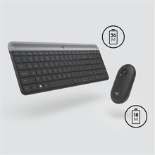 Logitech MK470 Slim Wireless Keyboard and Mouse Combo - Modern Compact Layout, Ultra Quiet, 2.4 GHz USB Receiver, Plug n' Play Connectivity, Compatible with Windows - Black