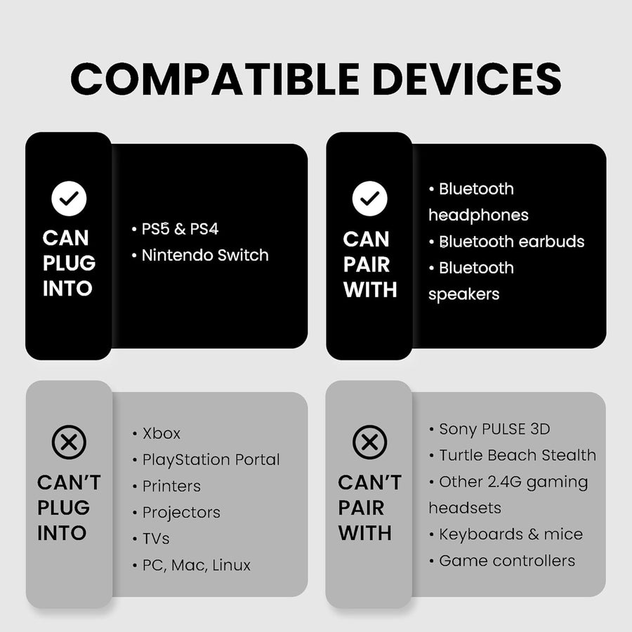 Avantree C81-Gaming - USB-C Bluetooth 5.3 Adapter Dongle for PS5 & Gaming Consoles