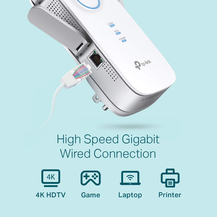 TP-Link AC2600 WiFi Extender(RE650), Up to 2600Mbps, Dual Band WiFi Range Extender, Gigabit port, Internet Booster, Repeater, Access Point,4x4 MU-MIMO (UAE Version)