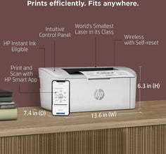 HP LaserJet M111w Black & White Multifunction Printer, Print speed up to 20 ppm, 100 Sheets 8000 Pages Monthly Cycle, USB / Wireless Connectivity