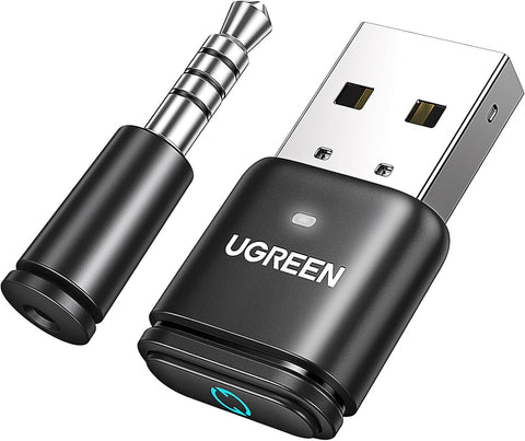 UGREEN Bluetooth Transmitter 5.3, Play & Plug Bluetooth Adapter Connects PS4/PS5/Switch/PC/Windows/Mac to Wireless Earbuds Headphone Audio Receiver USB Dongle Adapter with Mic