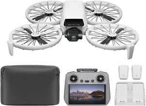 DJI Flip Fly More Combo With RC 2 Screen Remote Controller, 4K UHD Camera Drone for Adults, Palm Takeoff, 3 Batteries for 93-Min Flight Time, MOIAT Certified-UAE Version with Official Warranty Support
