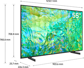 Samsung 55 Inch TV Crystal UHD 4K Crystal Processor 4K Airslim Dynamic Crystal Color - UA55CU8000UXZN - 2023 Model - 1 Year Warranty (UAE Version)