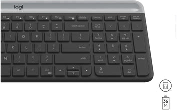 Logitech MK470 Slim Wireless Keyboard and Mouse Combo - Modern Compact Layout, Ultra Quiet, 2.4 GHz USB Receiver, Plug n' Play Connectivity, Compatible with Windows - Black