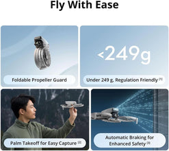 DJI Flip Fly More Combo With RC 2 Screen Remote Controller, 4K UHD Camera Drone for Adults, Palm Takeoff, 3 Batteries for 93-Min Flight Time, MOIAT Certified-UAE Version with Official Warranty Support