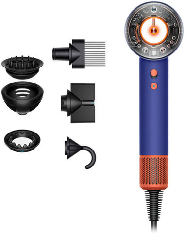 Dyson Supersonic Nural Hair Dryer, Scalp Protect Button, Instant Control, 3 Precise Airflow Settings, 4 Precise Heat Settings, Pause Detect Technology, Vinca Blue / Topaz | HD16