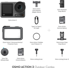 DJI Osmo Action 3 Outdoor Combo - 4K/120fps Action Cam with Chest and Backpack Holder for Hiking and Cycling, Super Wide Field of View, HorizonSteady, Cold-Resistant & 320 min Running Time with 2