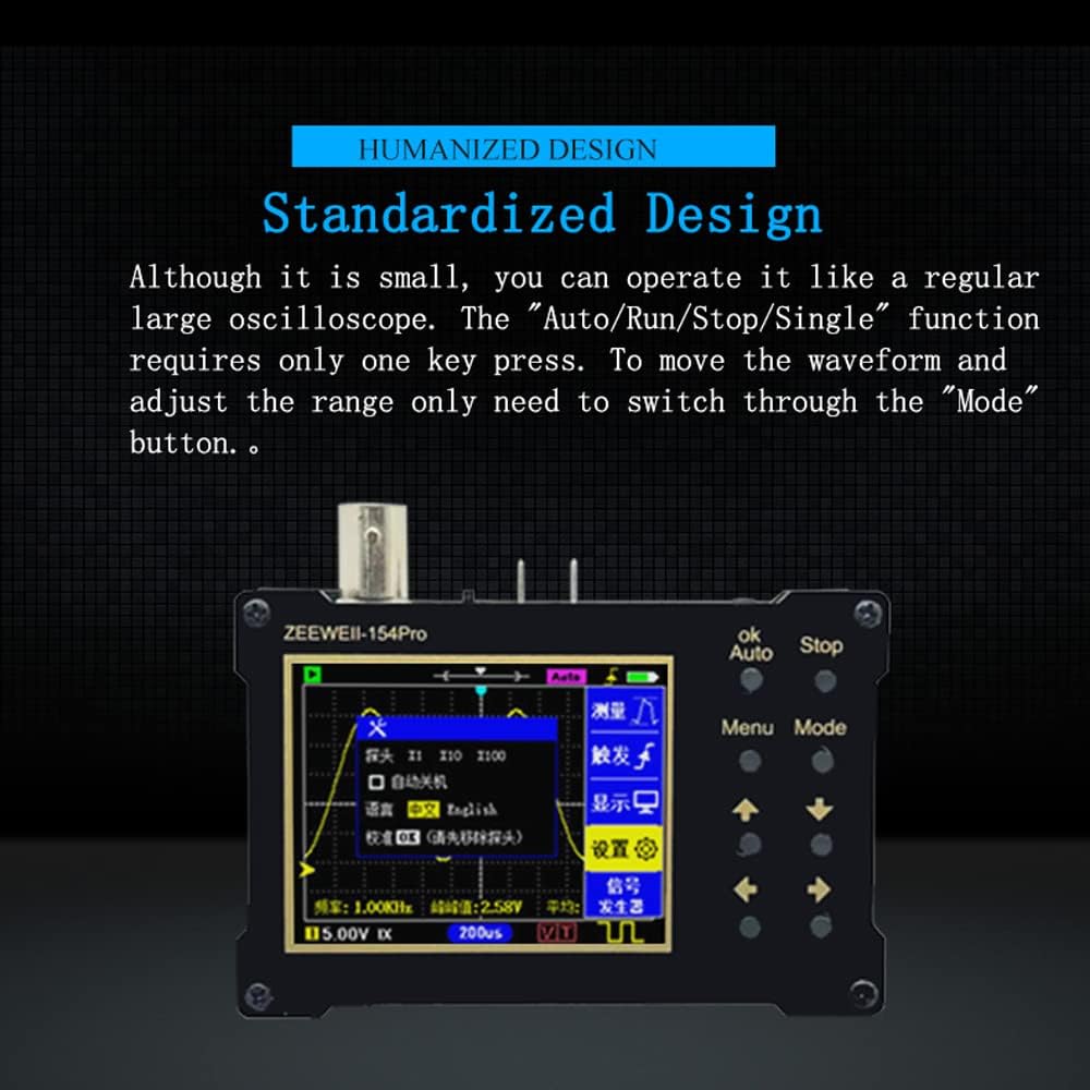 Morelian DSO154Pro 320 * 240 Resolution 2.4-inch TFT Color Screen Digital Oscilloscope 40MSa/s Sampling Rate Support Signal Generator