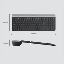 Logitech MK470 Slim Wireless Keyboard and Mouse Combo - Modern Compact Layout, Ultra Quiet, 2.4 GHz USB Receiver, Plug n' Play Connectivity, Compatible with Windows - Black