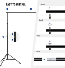 Neewer Photo Studio Backdrop, 10ft/3m Wide 6.6ft/2m High Adjustable Background Stand with 4 Crossbars, 6 Backdrop Clamps, 2 Sandbags, and Carrying Bag for Portrait, Studio Photography | 10100392