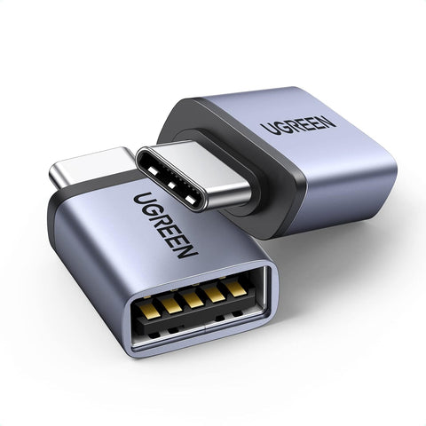 UGREEN USB to USB C Adapter (2Pcs) 10Gbps Transfer Type C to A 3.0 OTG Adapter C Converter Compatible for Samsung S24 Ultra Series, iPhone 15 16 Pro Max, iPad, MacBook, Tablets, Earphone
